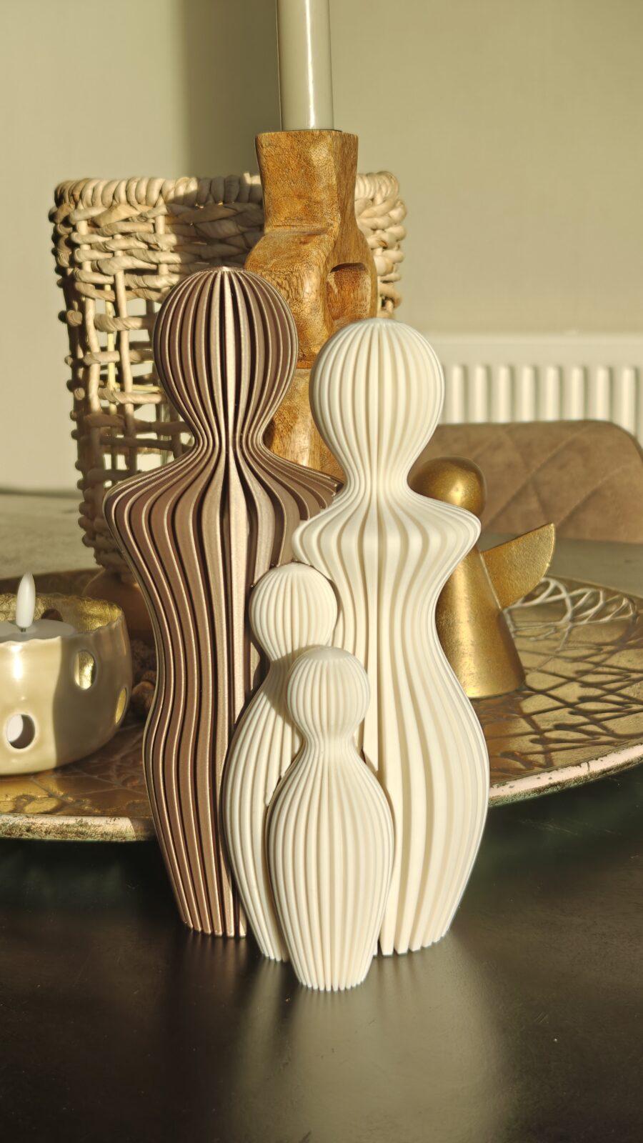 Familiebeeldje Familie & Verbondenheid – 21 cm – 1-4 kinderen – Goud/Brons - Afbeelding 3