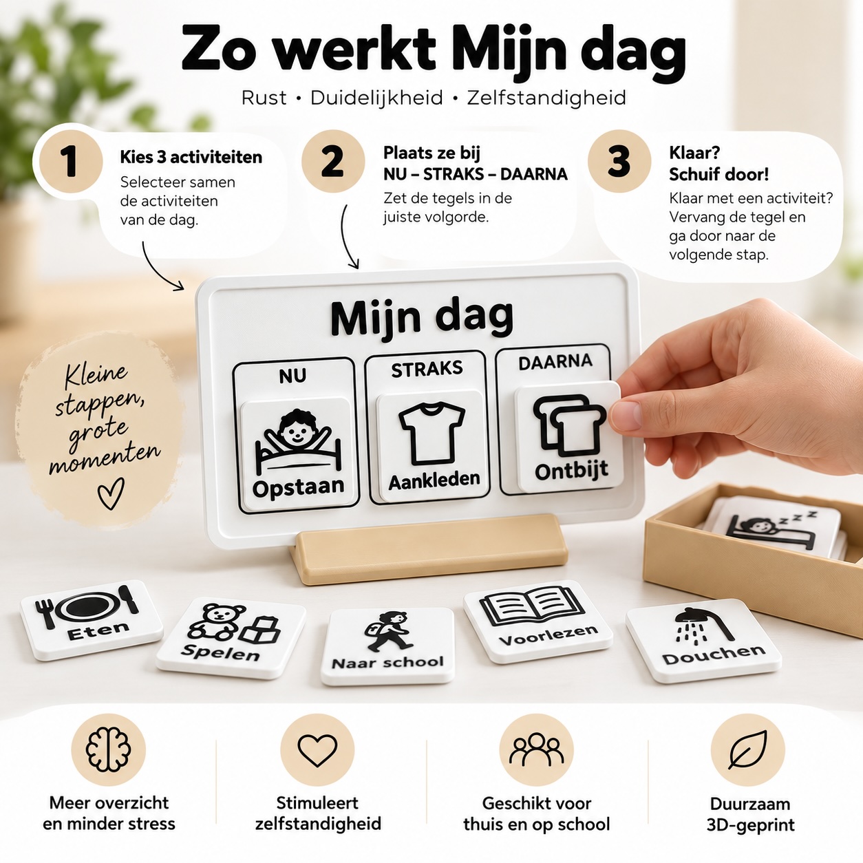Visuele dagplanner voor kinderen – Mijn dag – 20 activiteitentegels - Afbeelding 6