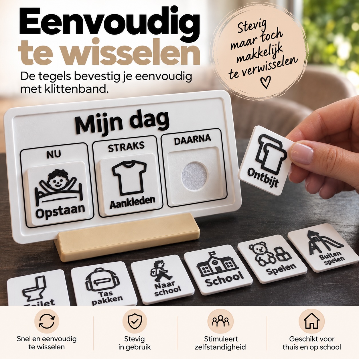 Visuele dagplanner voor kinderen – Mijn dag – 20 activiteitentegels - Afbeelding 4