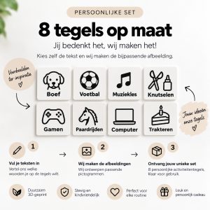 Persoonlijke activiteitentegels op maat voor visuele dagplanner Mijn dag